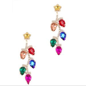 Christmas Lights Rhinestone Earrings